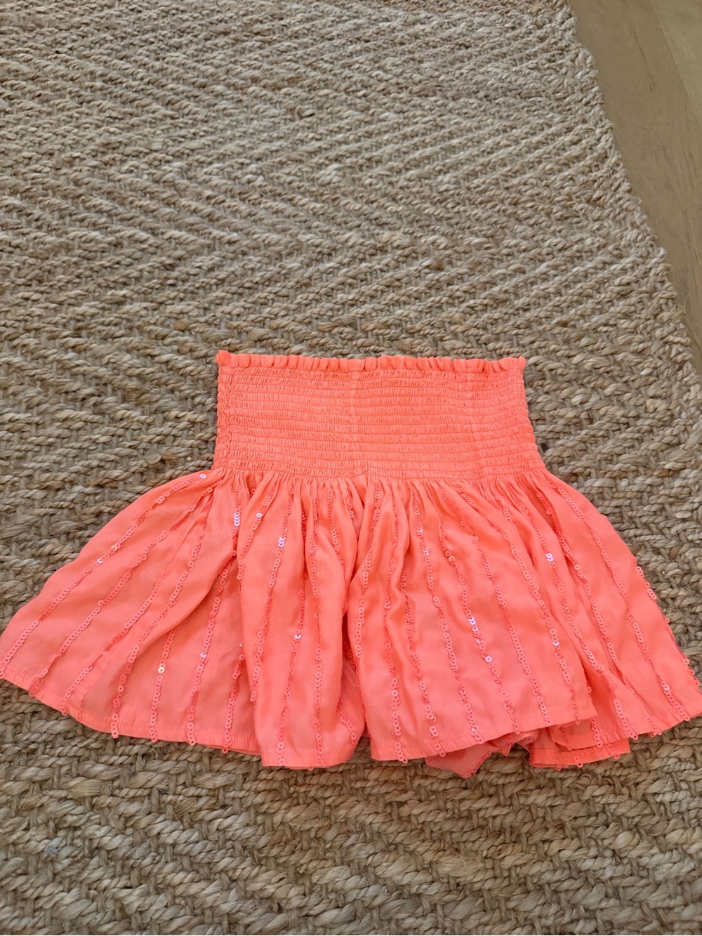 Peach Sequin Queen of Sparkles shorts